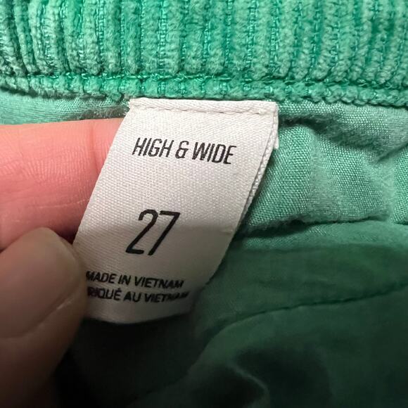 BDG Corduroy Pants Womens 27 (27x26.5) Green High Rise Wide Leg Cotton Cropped - Picture 6 of 11